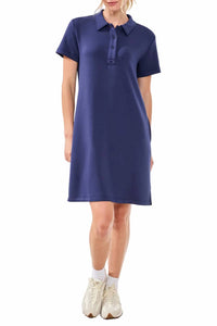Tribal - Techno Lux Scuba Short Sleeve Polo Dress