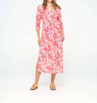 oneseason Long Poppy Dress in antigua pink - women's dress