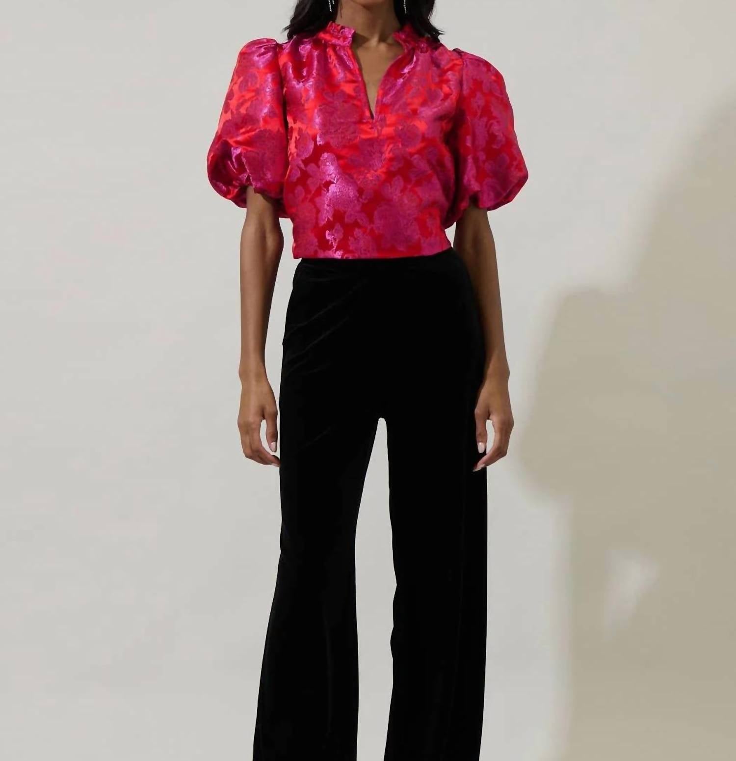 Sugarlips - Duson Floral Jacquard Top