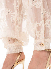 Surelymine - Embroidered Sheer Lace Boho Resort Pants