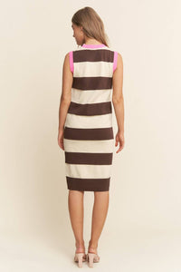 J.Nna - Lisa Striped Soft Knit Sleeveless Knit Dress