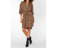 Velvet Heart Kora Mini Dress in brown black zebra print - women's dress