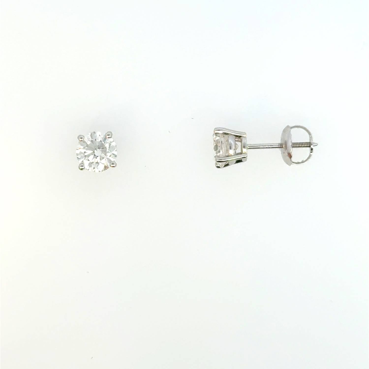 Aamiaa - 1.25 Carat Natural Diamond Round Brilliant Stud Earrings