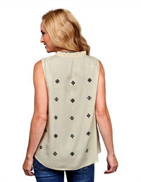 Stetson - Western V-neck Sleeveless Blouse