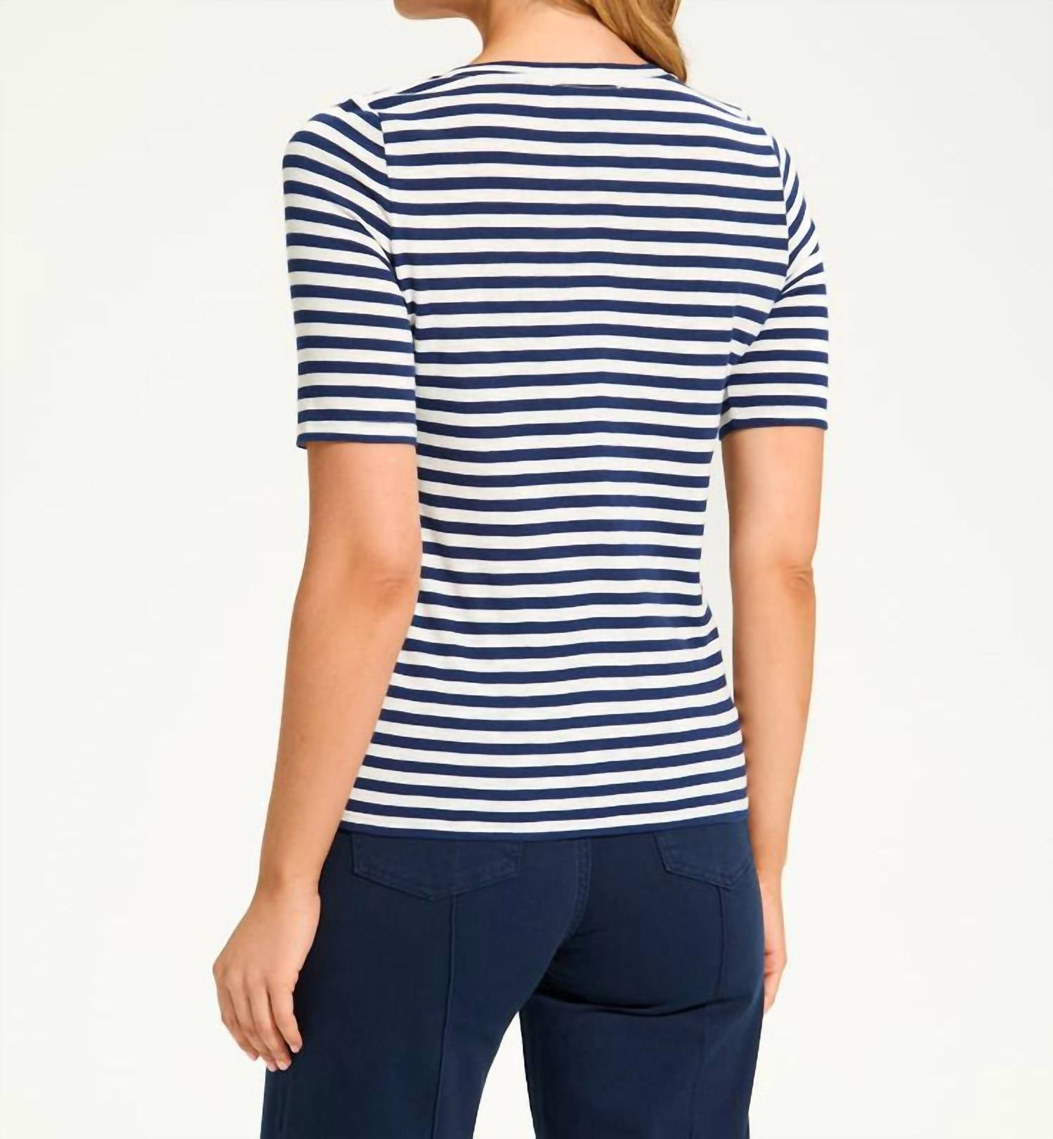 Fdj - Stripe Appliqué Top
