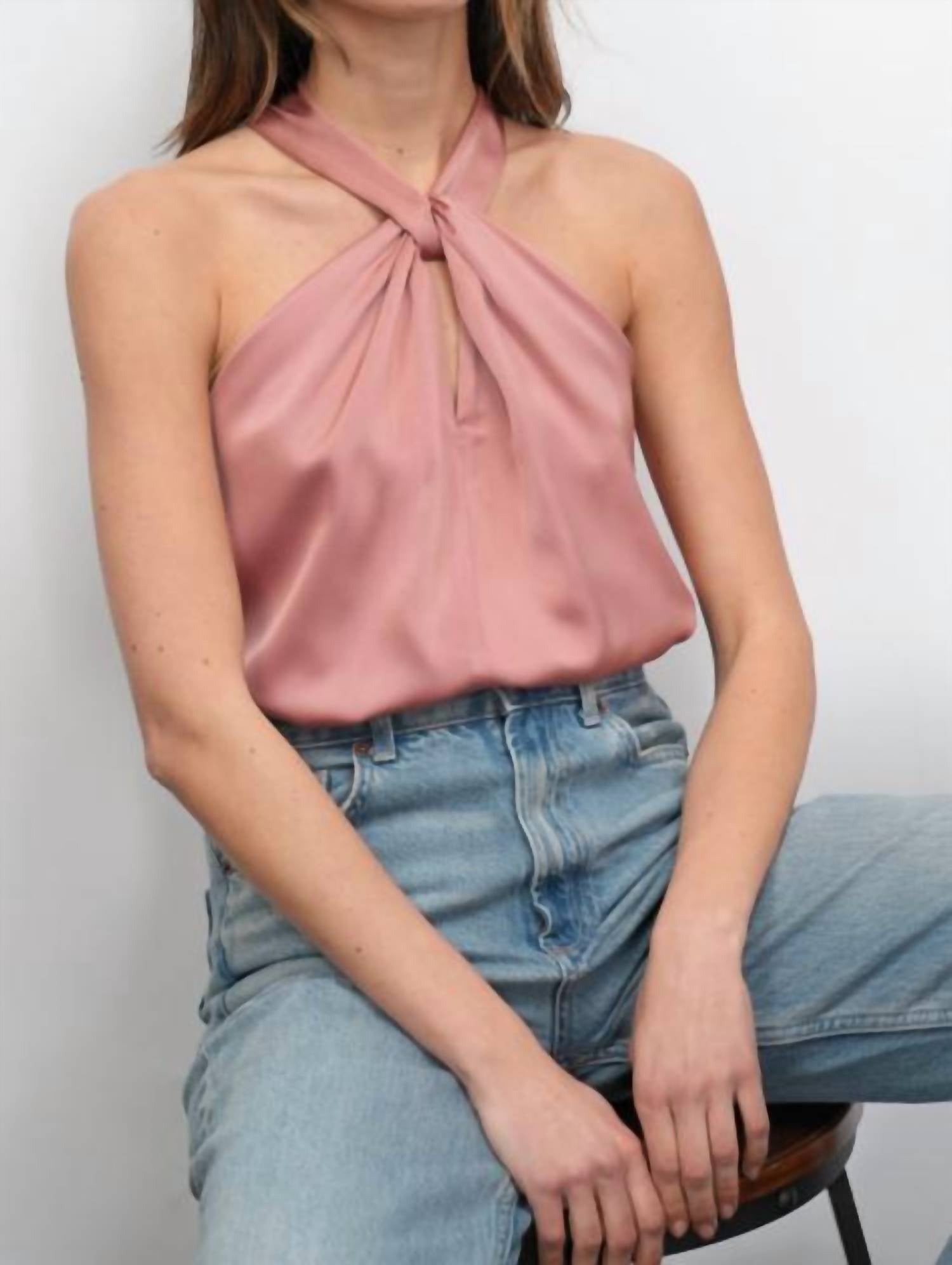 Greylin - Lucinda Satin Halter Top