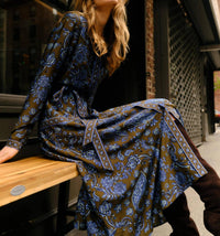 Cartolina Nantucket Women's Helene Midi Dress in multi - women's dress - alternate view