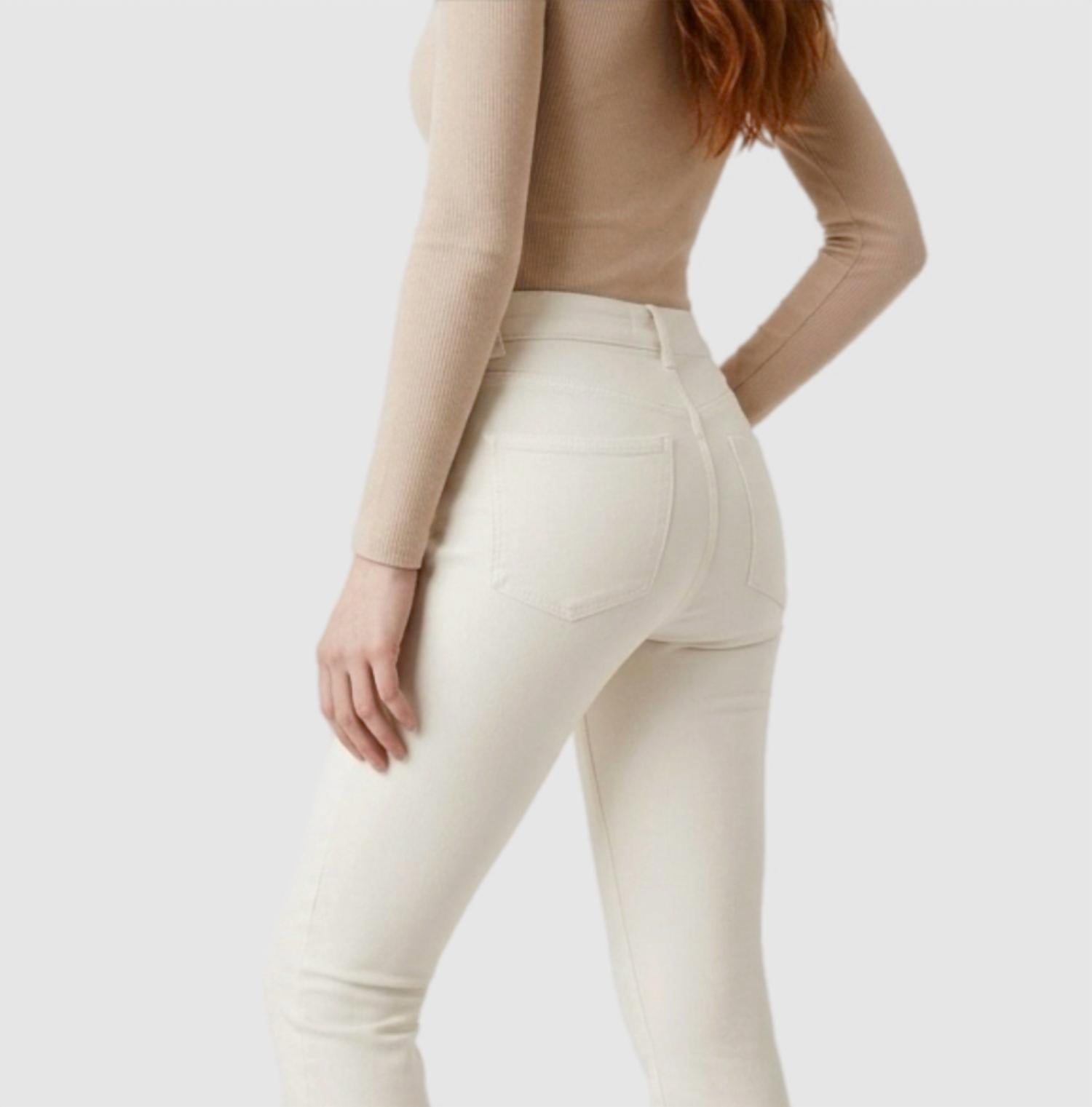 DL1961 - Women's Farrow High Rise Instasculpt Skinny Jeans - Milk Raw in off white - women's jeans - alternate view