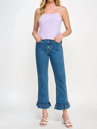 Special A - Tummy Control Kick Flare Jeans With Ruffle Hem