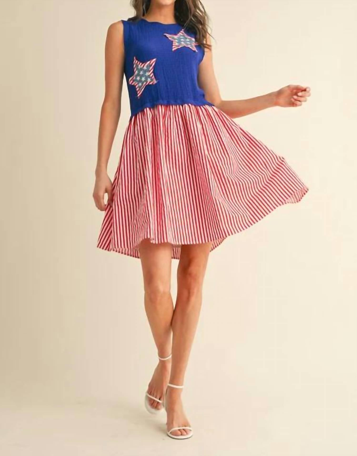 Anniewear - Stars & Stripes Sweetheart Mini Dress