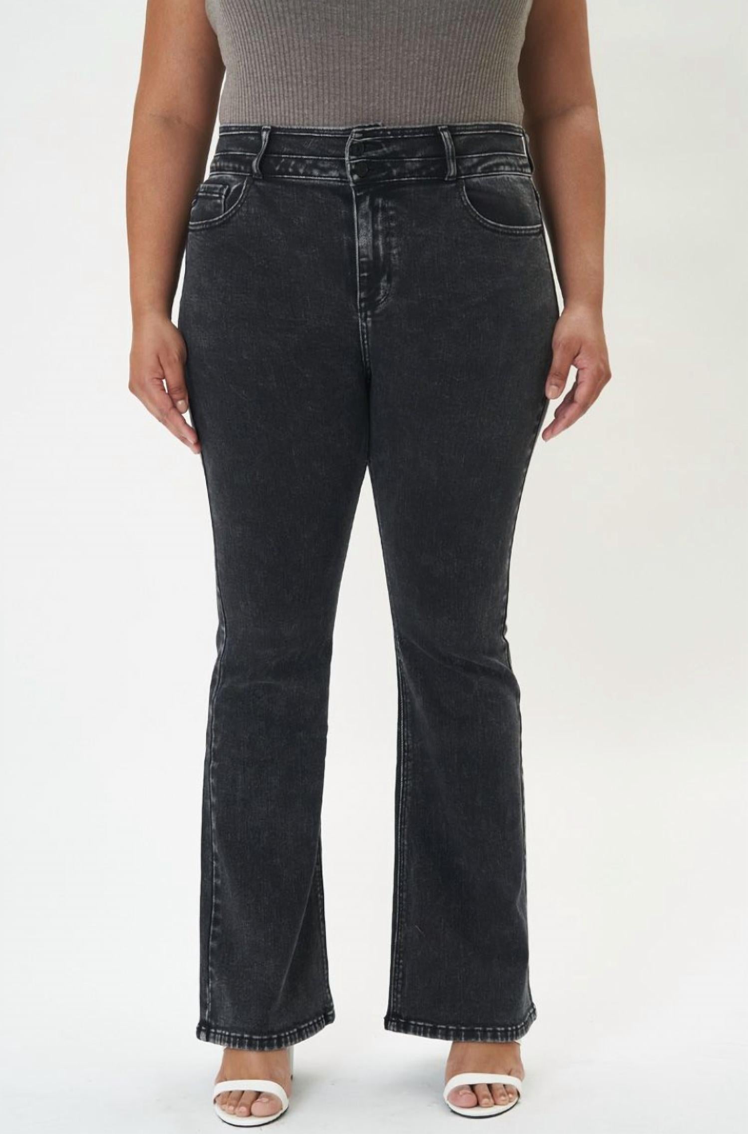 Kancan - Jovi Ultra High Rise Flare Jeans - Plus Size