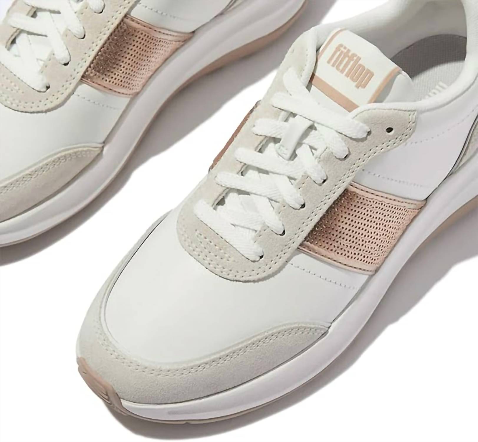 Fitflop - Women's F-mode Flow Sequin Suede Leather Flatform Sneakers