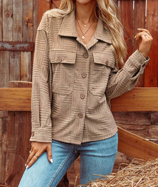 Fashionworks - Textured Chest Pocket Button-up Shacket