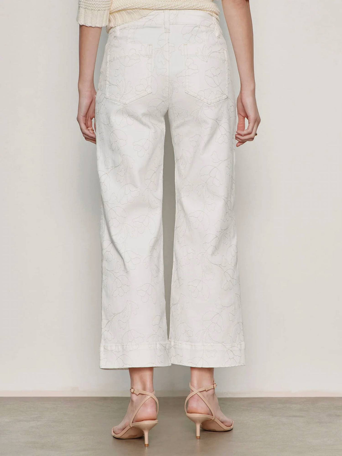 Sanctuary - Embroidered Marine Crop Wide Leg Jeans
