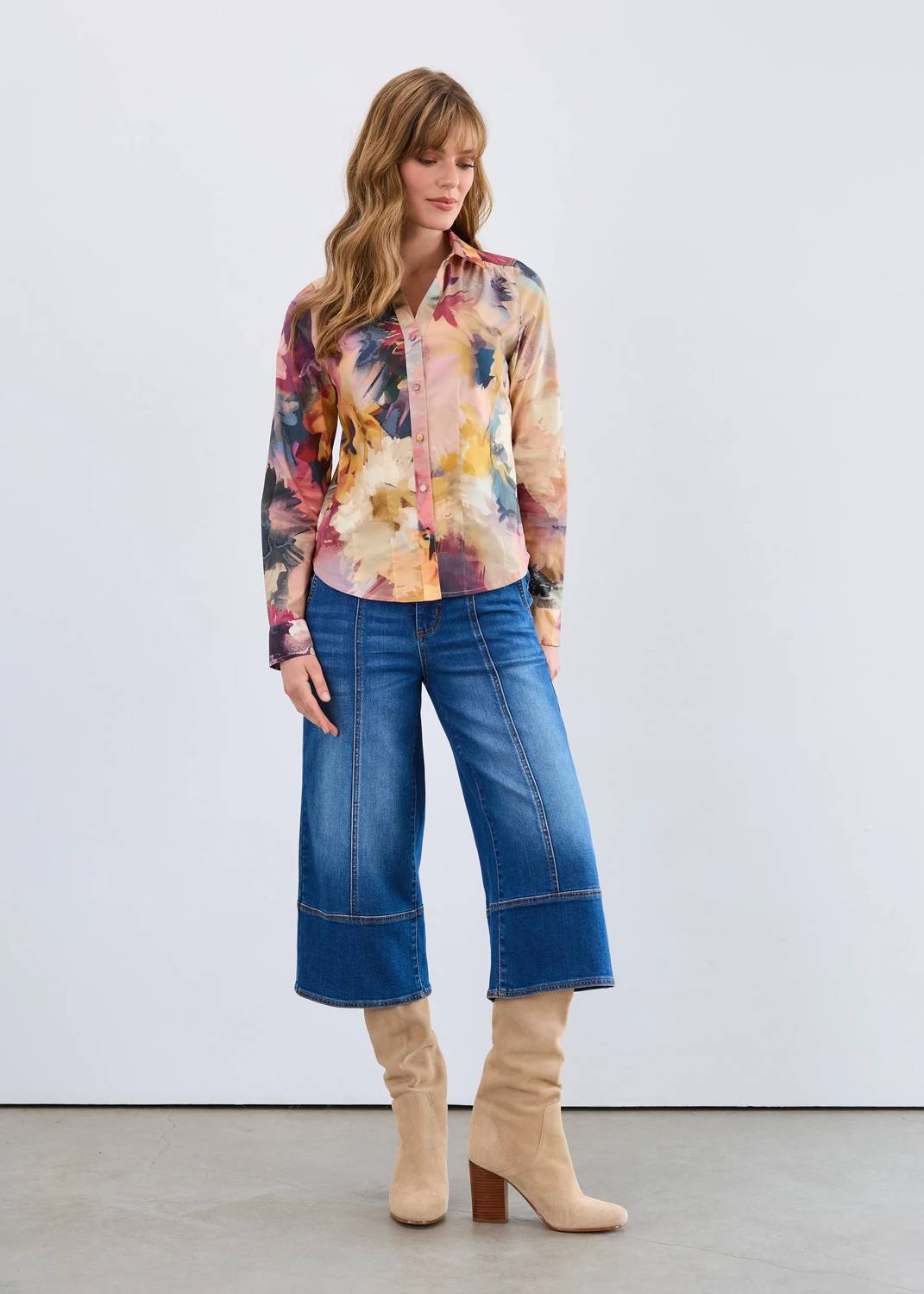 Fdj - Melanie Long-sleeve Split Neck Shirt