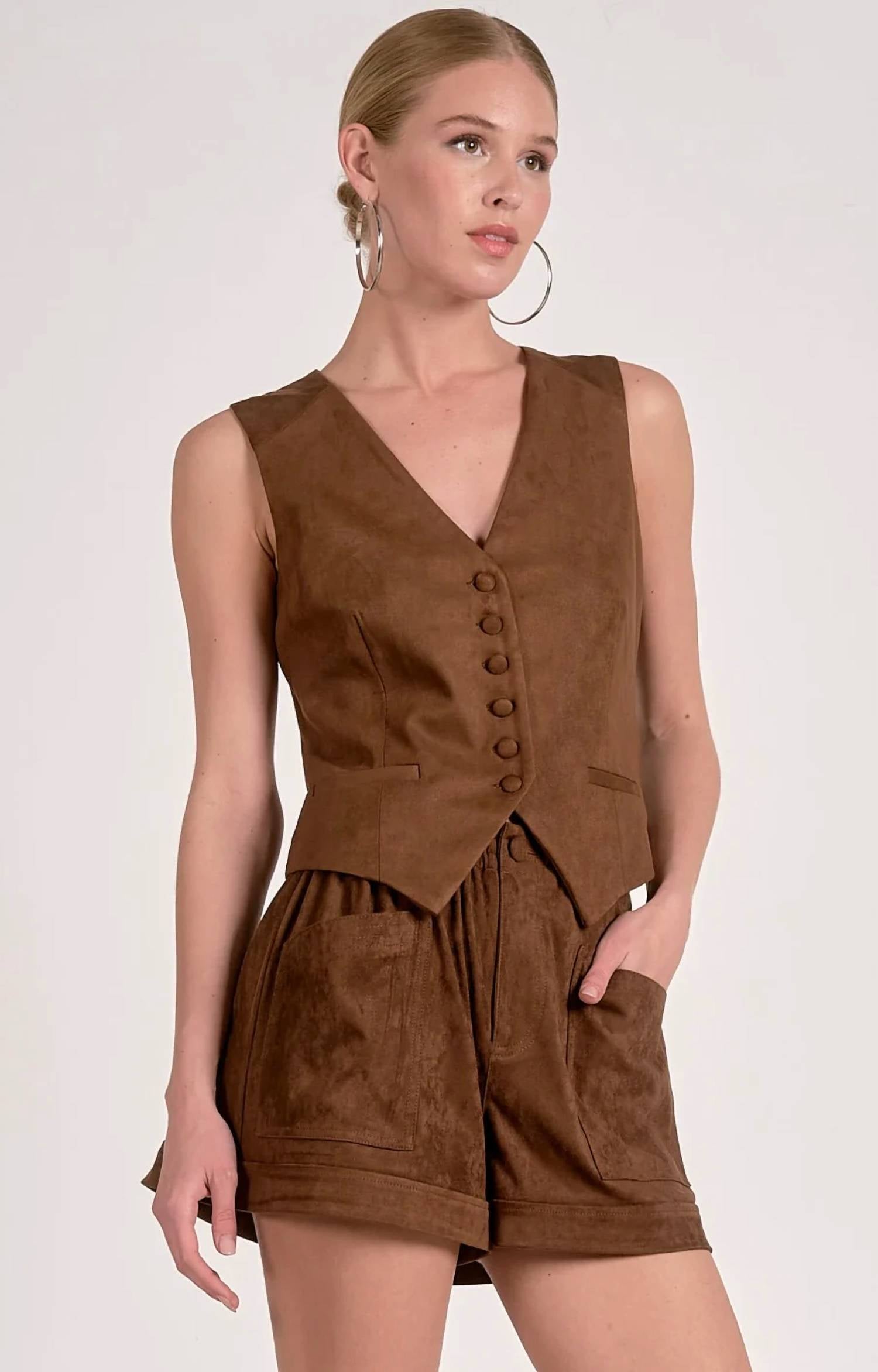 Elan - Monica Faux Suede Vest