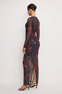 Good American - Mesh Ruched Maxi Dress