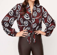 Fifteen Twenty - Scarlet Tie-front V-neck Top