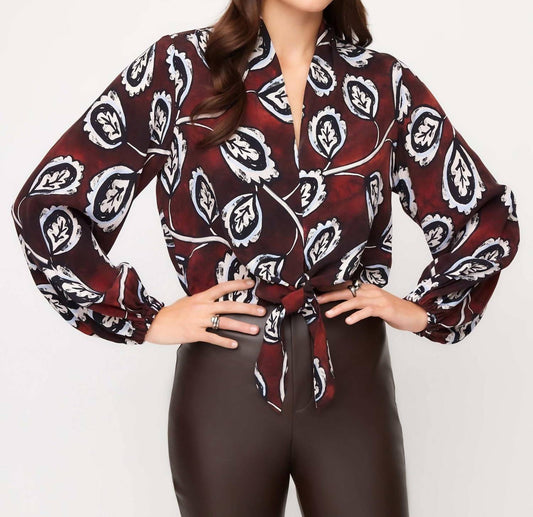 Fifteen Twenty - Scarlet Tie-front V-neck Top