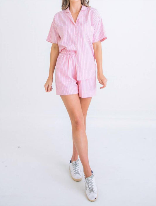 Karlie - Stripe Poplin Pocket Short