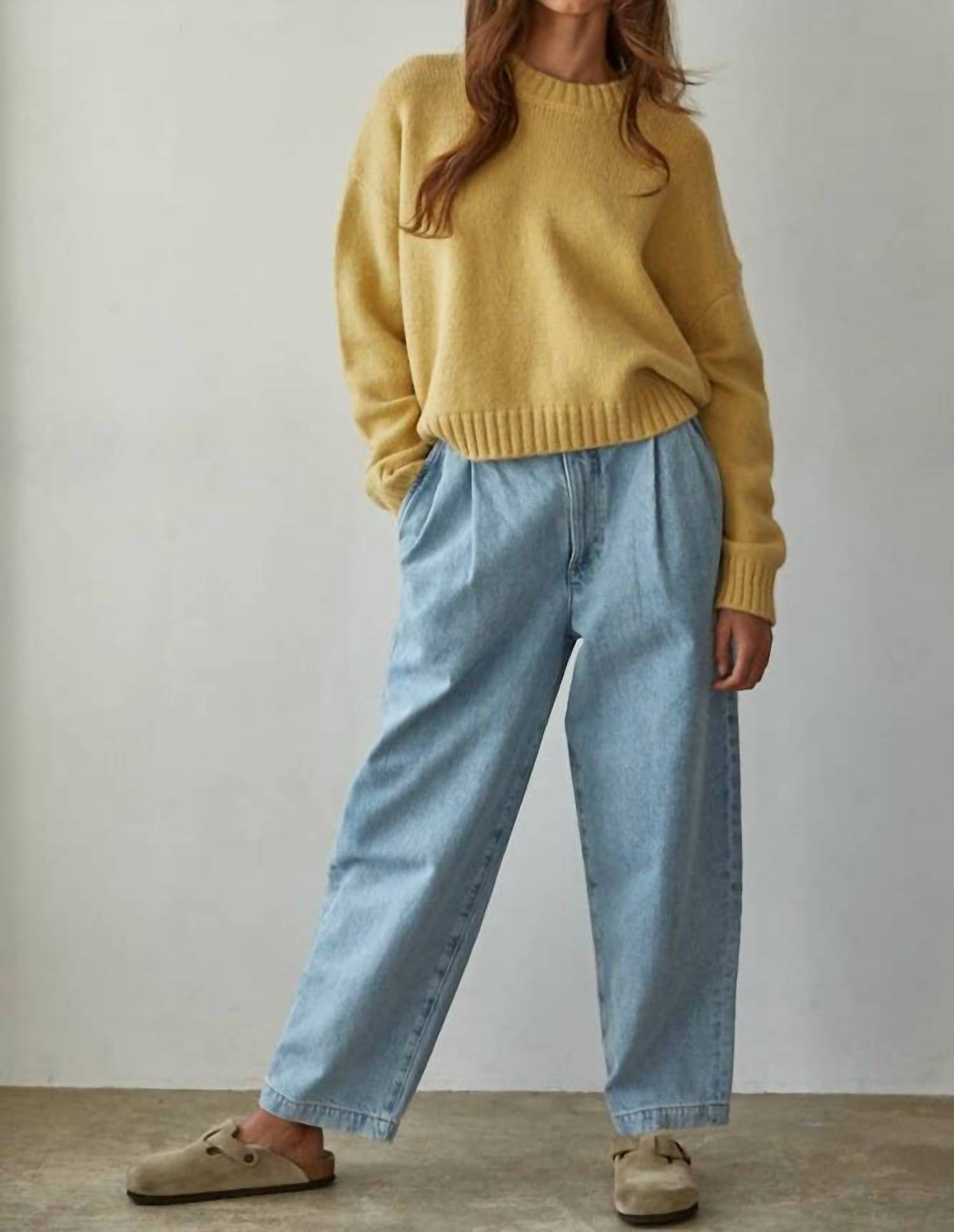 By Together - Knit Sweater Crew Neck Long Sleeve Pullover Top