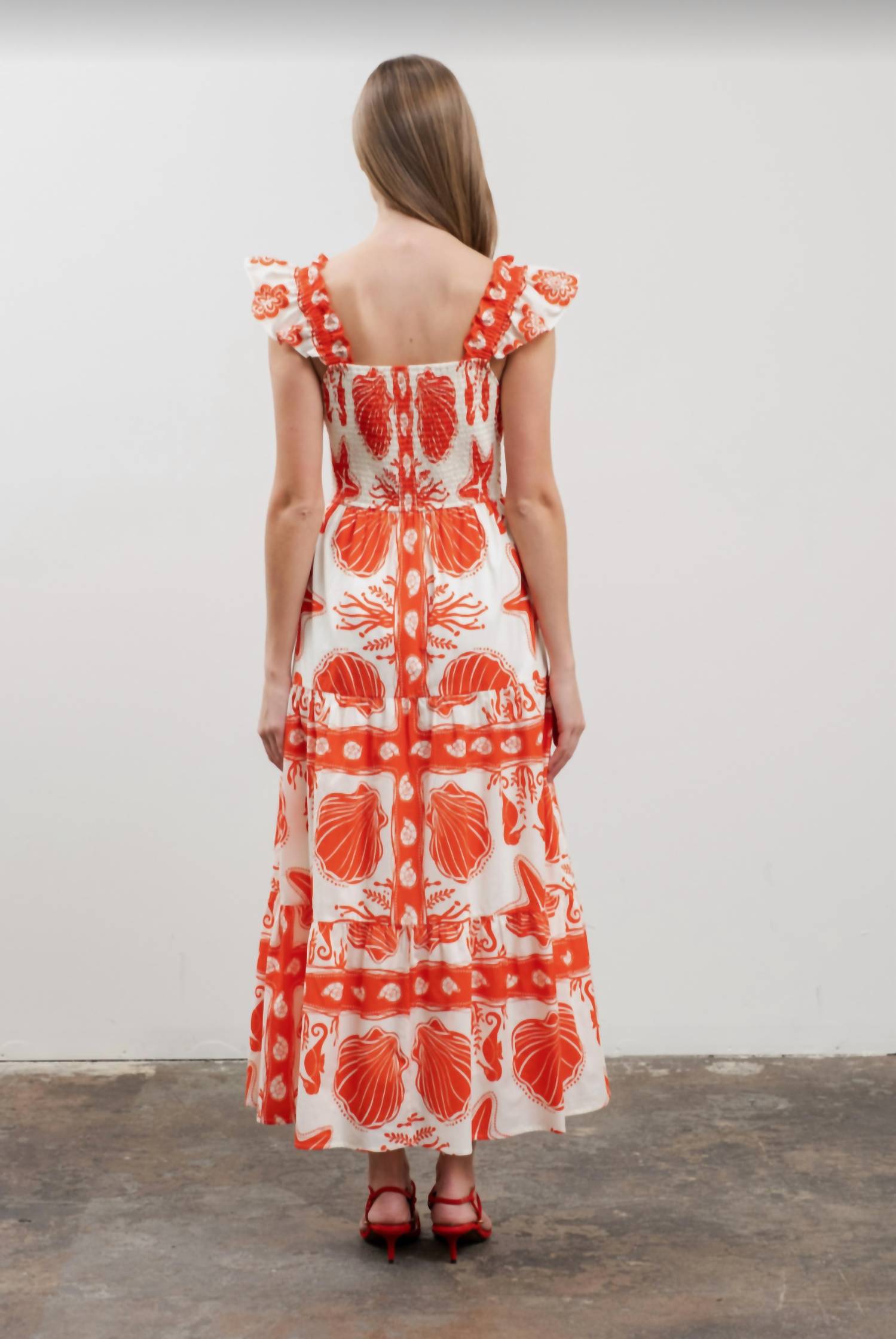 Moon River - Shoreline Ruffle Midi Dress