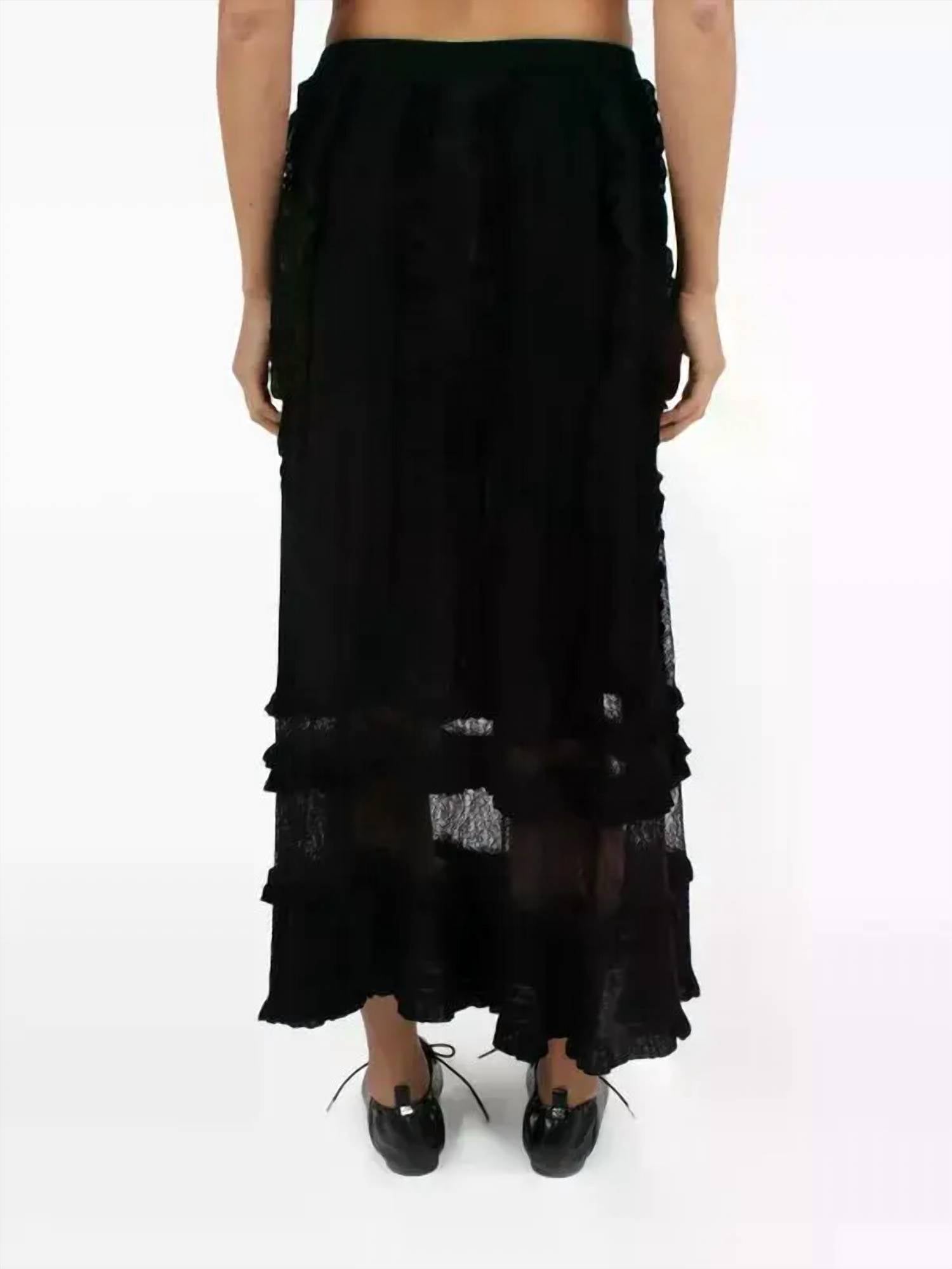 Ulla Johnson Women's Vivian Knit High Waist Midi Skirt in noir - women's skirt - alternate view