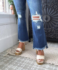 Risen - Corey Cropped High Rise Flare Jeans