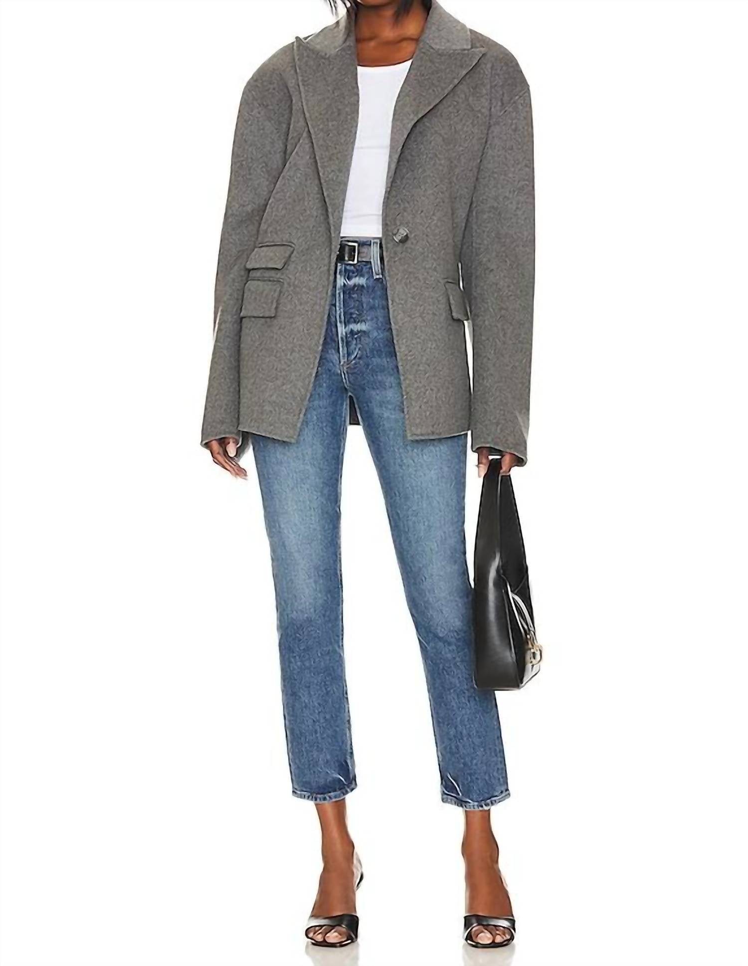 AGOLDE Riley Long High-waisted Straight Leg Jeans in moor - women's jeans