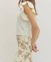 Entro - Lexi Ruffle Sleeve Knit Top