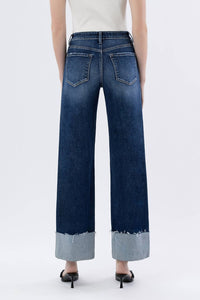 Lovervet - High Rise Cuffed Wide Leg Jeans