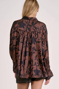 Elan - Foliage Button Down Top