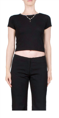Eterne Short Sleeve Baby Tee in black - women's t-shirt