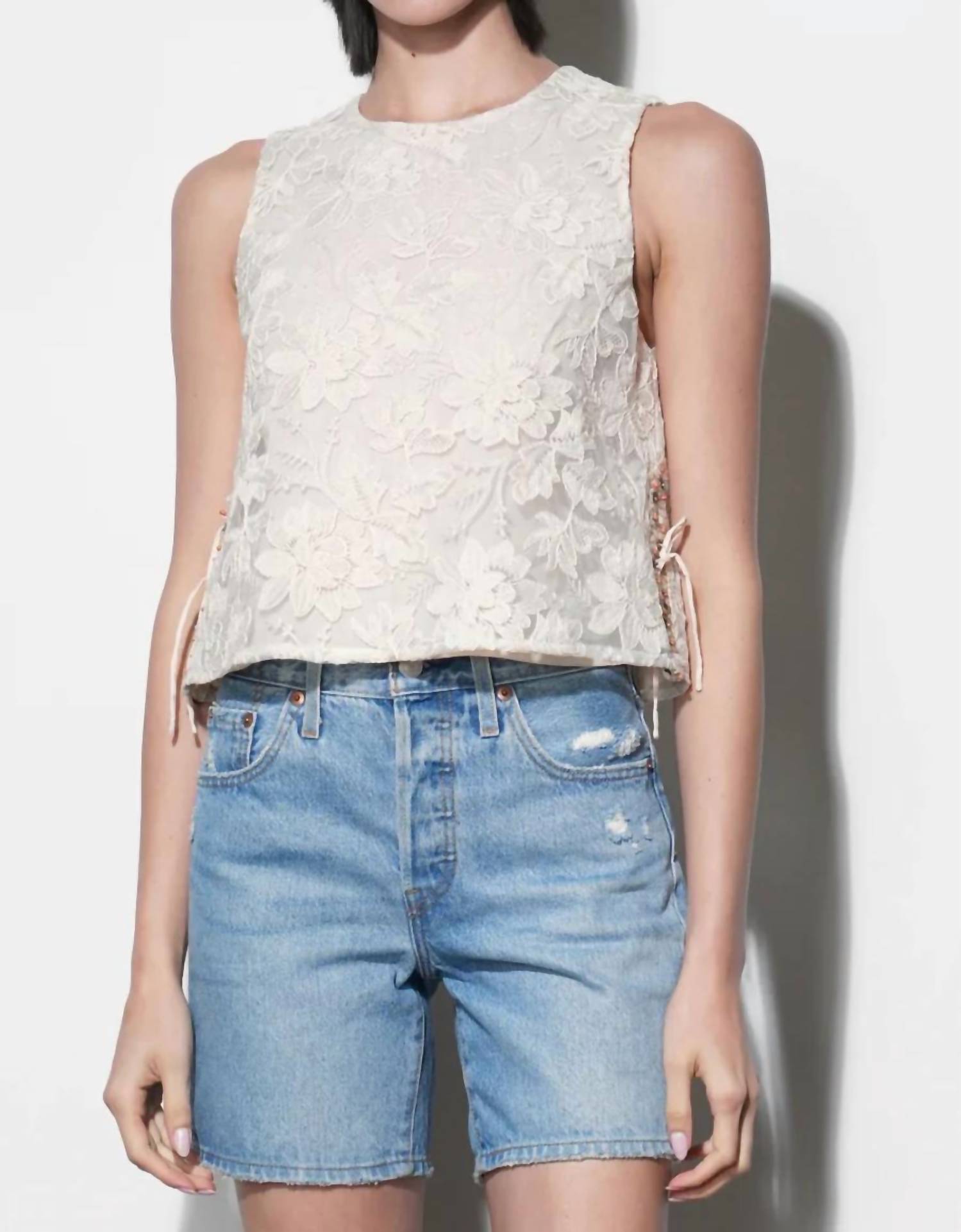 Greylin - Alba Lace Embroidered Tank Top