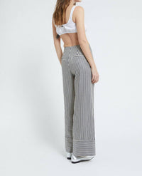 Ottod'Ame - Linen Palazzo Trousers Striped Pants