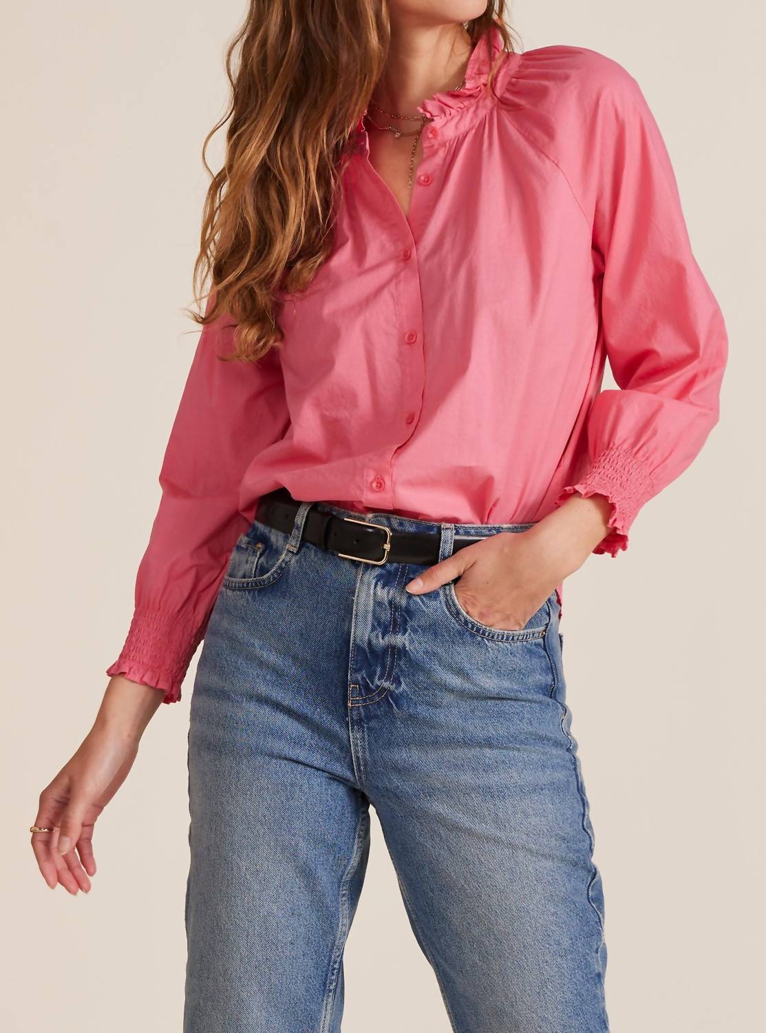 Bobi - Raglan Button Up Smock Top