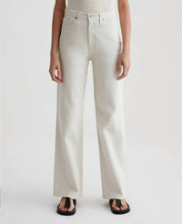 AG Jeans Kora High Rise Wide Leg Jean in opal stone - women's jeans - detail view