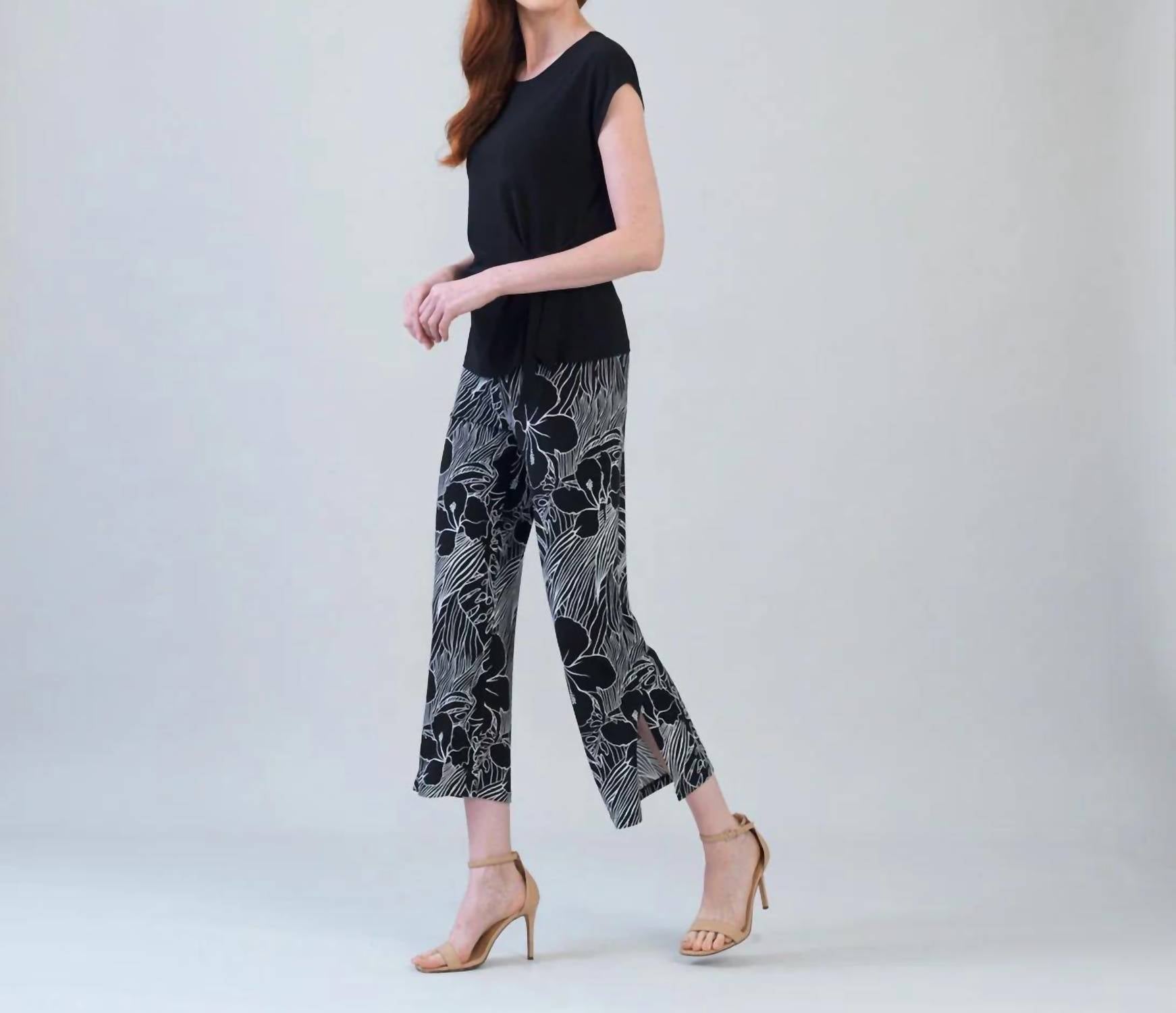 Clara Sun Woo - Floral Print Ankle Pants