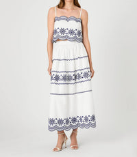 French Connection - Alissa Cotton Embroidered Strappy Top