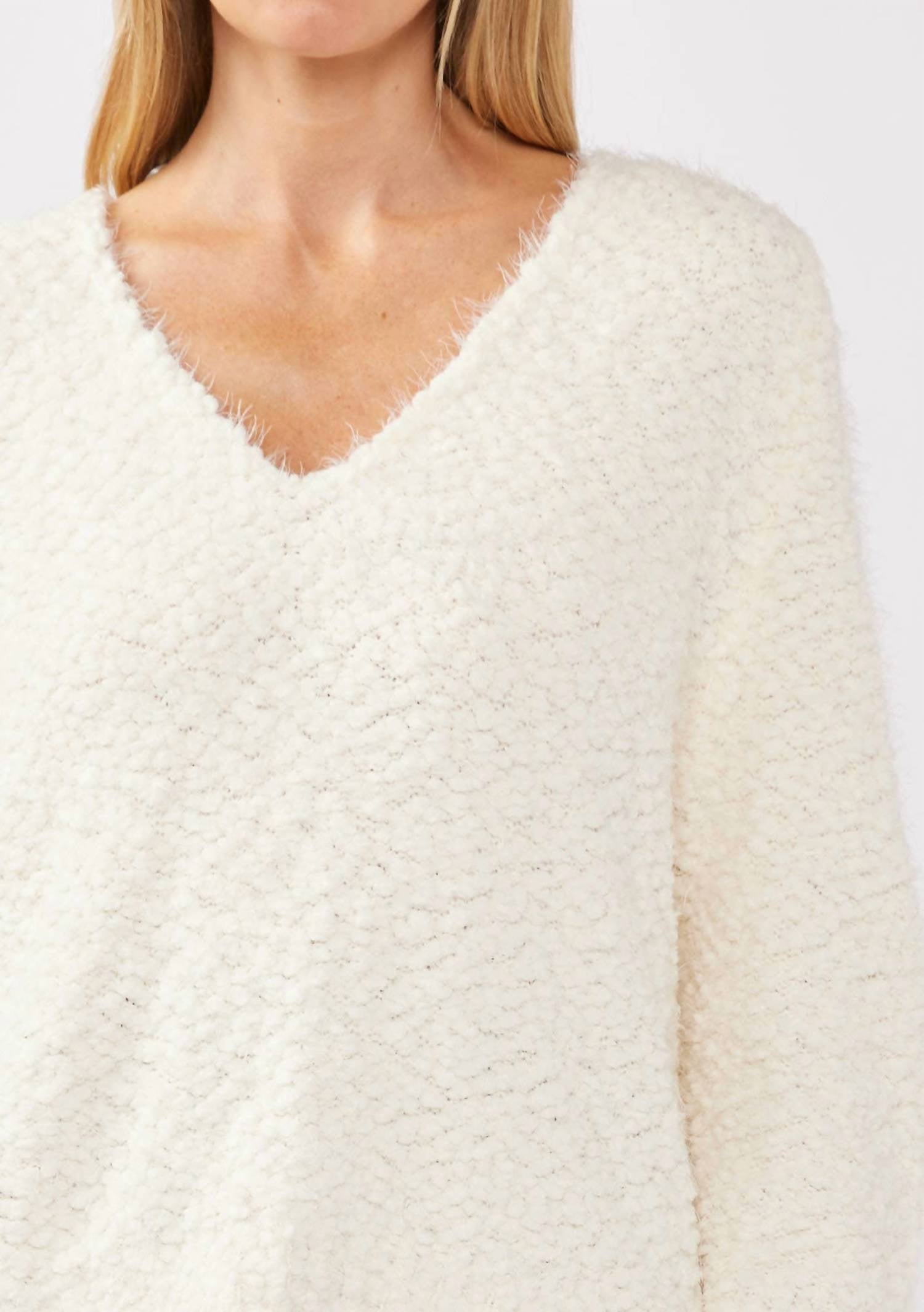 Lovestitch - Hi-low Fuzzy Pullover Sweater
