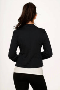 Orchid Bloom - Faux-leather Strap Blazer Jacket