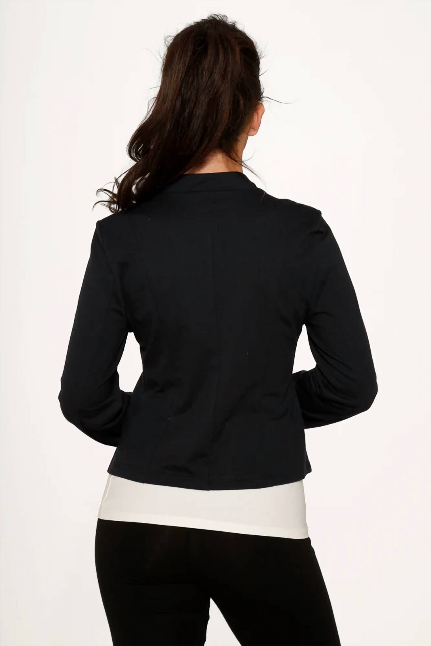 Orchid Bloom - Faux-leather Strap Blazer Jacket