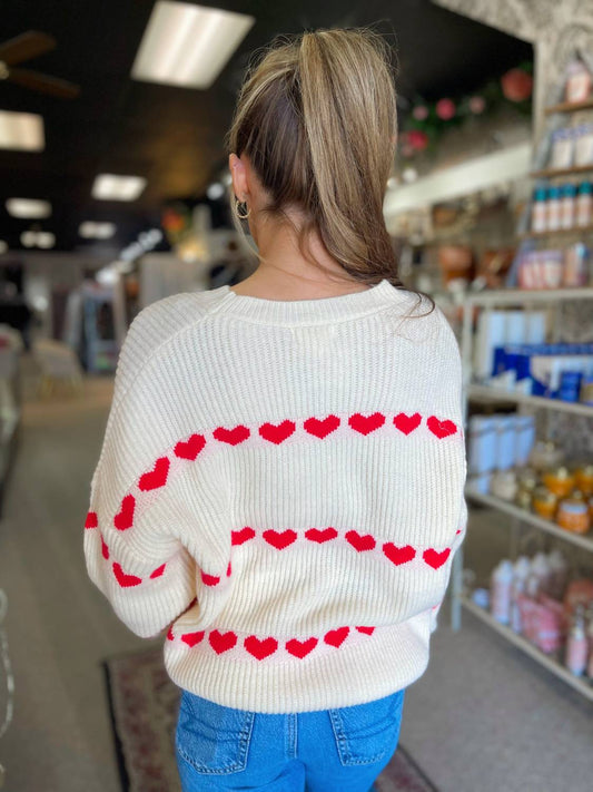 &Merci - Heart Pattern Sweater