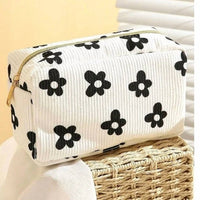 42Pops - Women's Floral Corduroy Makeup Bag