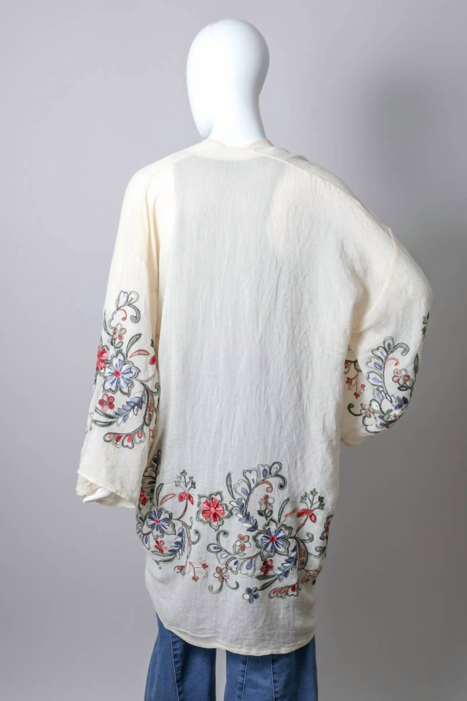 Leto - Embroidered Floral Kimono
