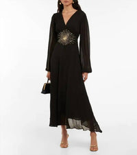 Rixo - Christie Embellished Chiffon Maxi Dress