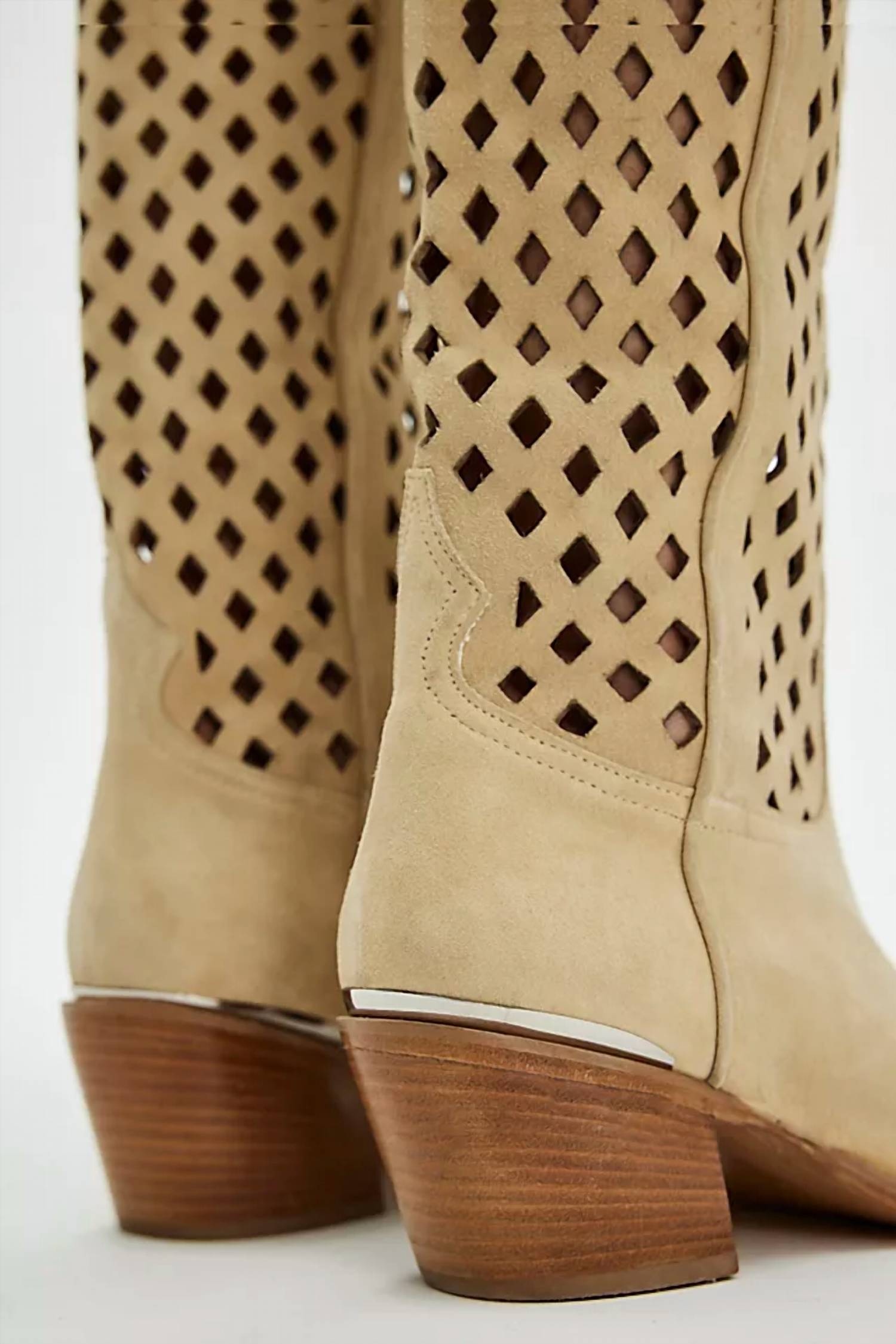 Free People Women's Diamonds Are Forever Cowboy Boots in sand suede - women's shoe - alternate view