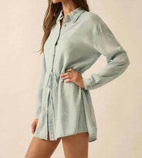 Promesa - Women's Tencel Button-up Shirt Romper