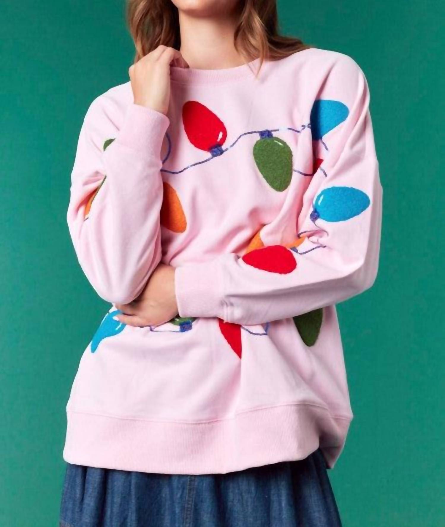 Peach Love - Christmas Lights Sweatshirt