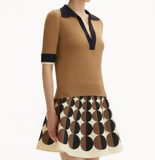 Oscar De La Renta - Short Sleeve Color Block Pullover